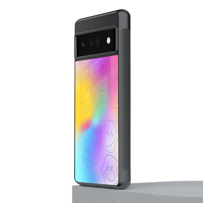 Smiley Colorburst stylish phone case for google pixel 6 pro | glossy glass and slim fit