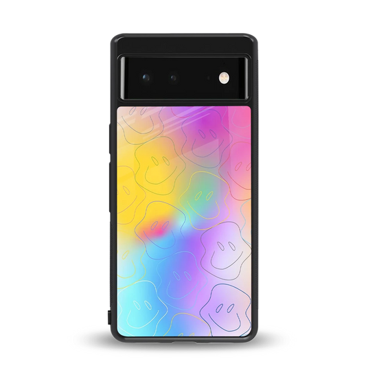 Smiley Colorburst back phone cover | glass case for google pixel 6