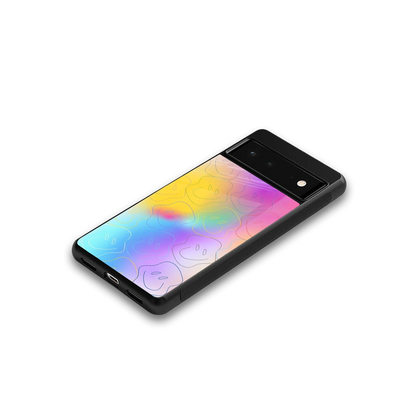 Smiley Colorburst google pixel 6 mobile cover | shockproof glass phone case