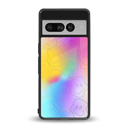 Smiley Colorburst back phone cover | glass case for google pixel 7 pro