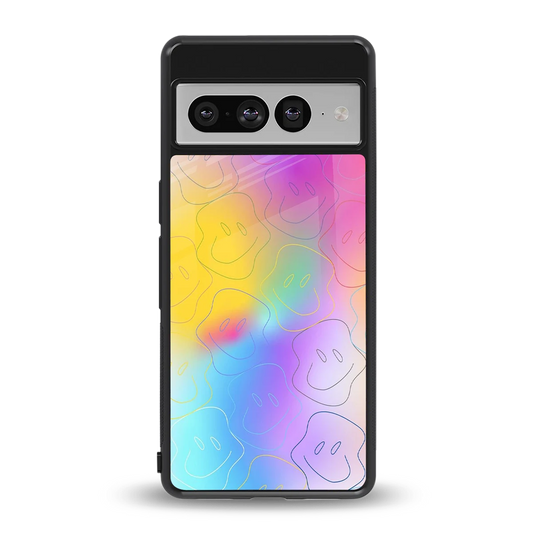 Smiley Colorburst back phone cover | glass case for google pixel 7 pro