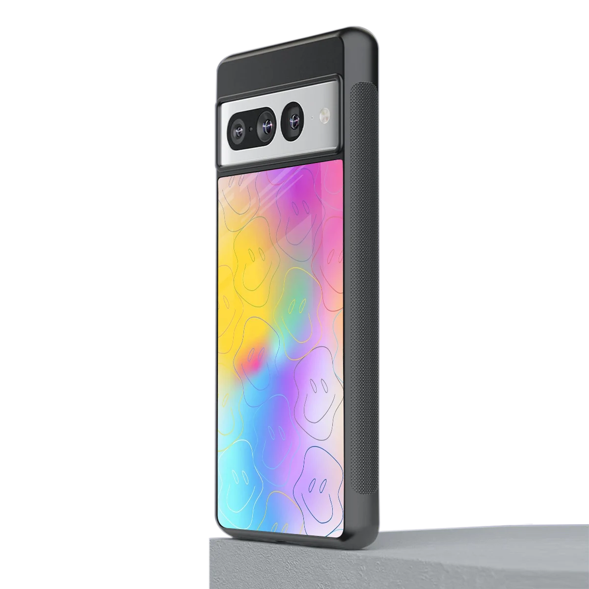 Smiley Colorburst stylish phone case for google pixel 7 pro | glossy glass and slim fit