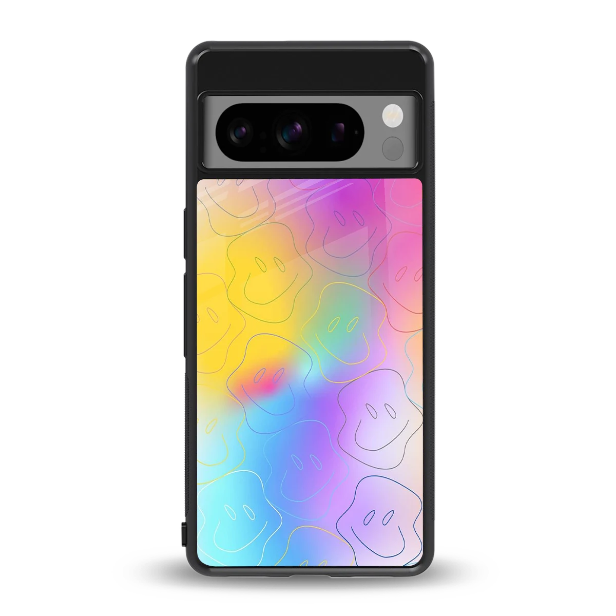 Smiley Colorburst back phone cover | glass case for google pixel 8 pro