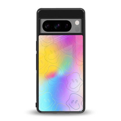 Smiley Colorburst back phone cover | glass case for google pixel 8 pro