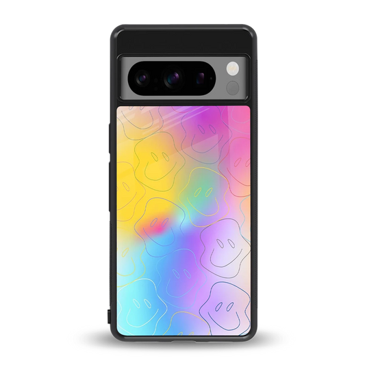 Smiley Colorburst back phone cover | glass case for google pixel 8 pro