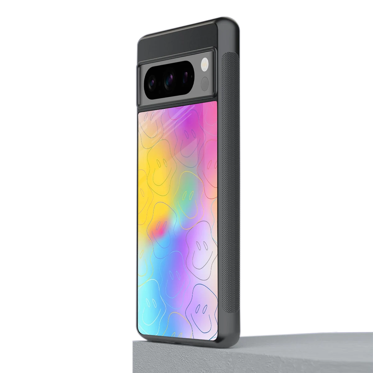 Smiley Colorburst stylish phone case for google pixel 8 pro | glossy glass and slim fit