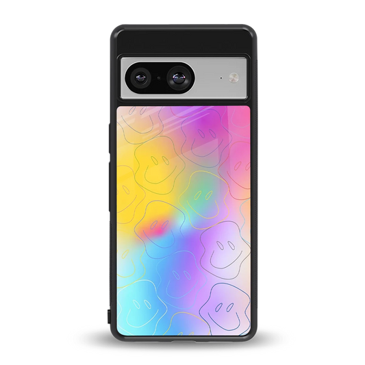 Smiley Colorburst back phone cover | glass case for google pixel 8