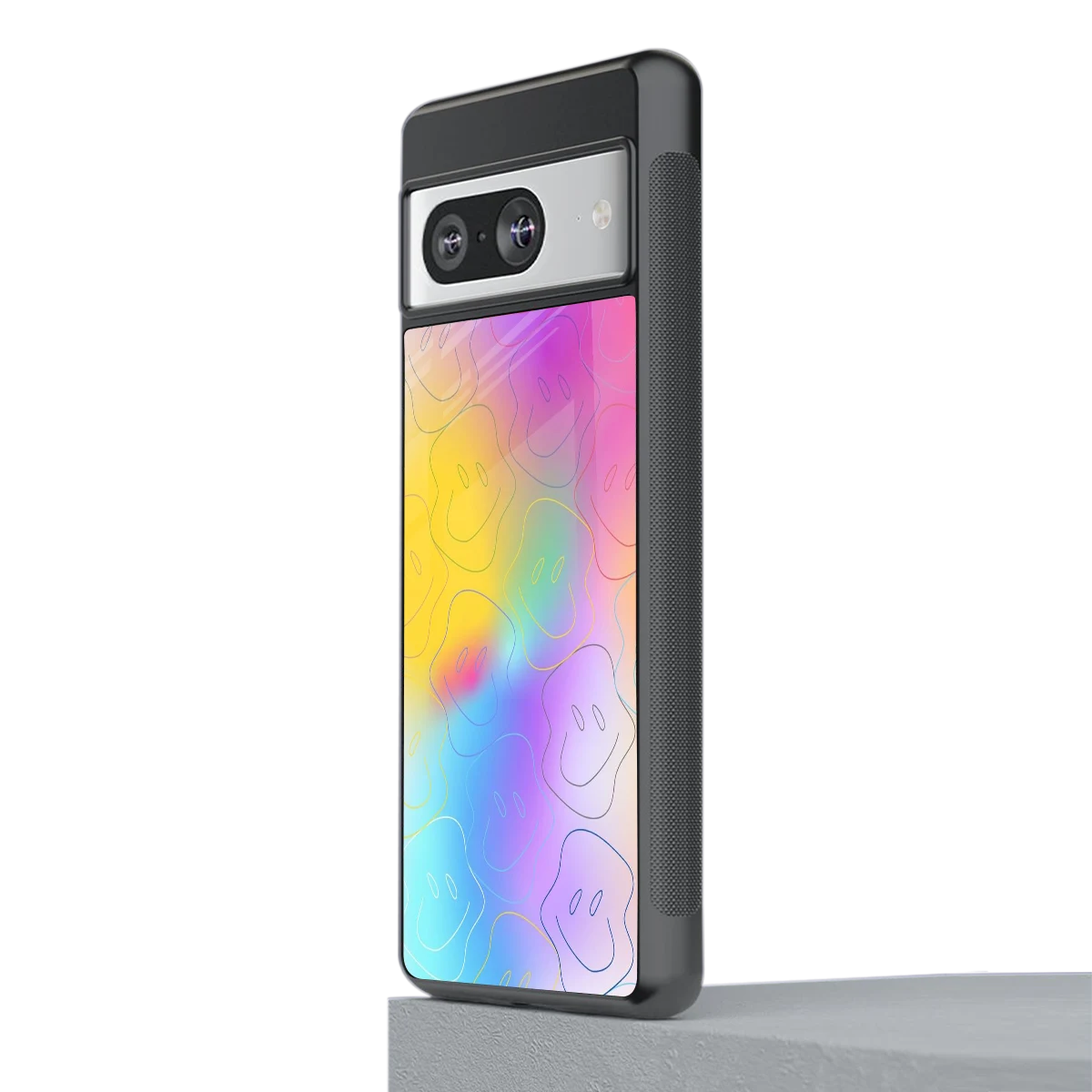 Smiley Colorburst stylish phone case for google pixel 8 | glossy glass and slim fit