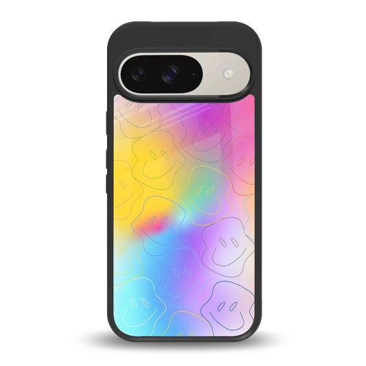 Smiley Colorburst back phone cover | glass case for google pixel 9