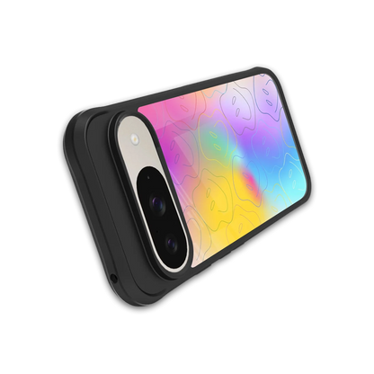 Smiley Colorburst stylish phone case for google pixel 9 | glossy glass and slim fit