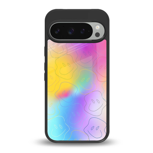 Smiley Colorburst back phone cover | glass case for google pixel 9 pro