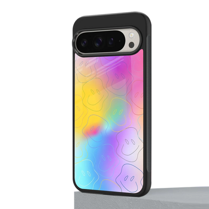 Smiley Colorburst google pixel 9 pro xl mobile cover | shockproof glass phone case