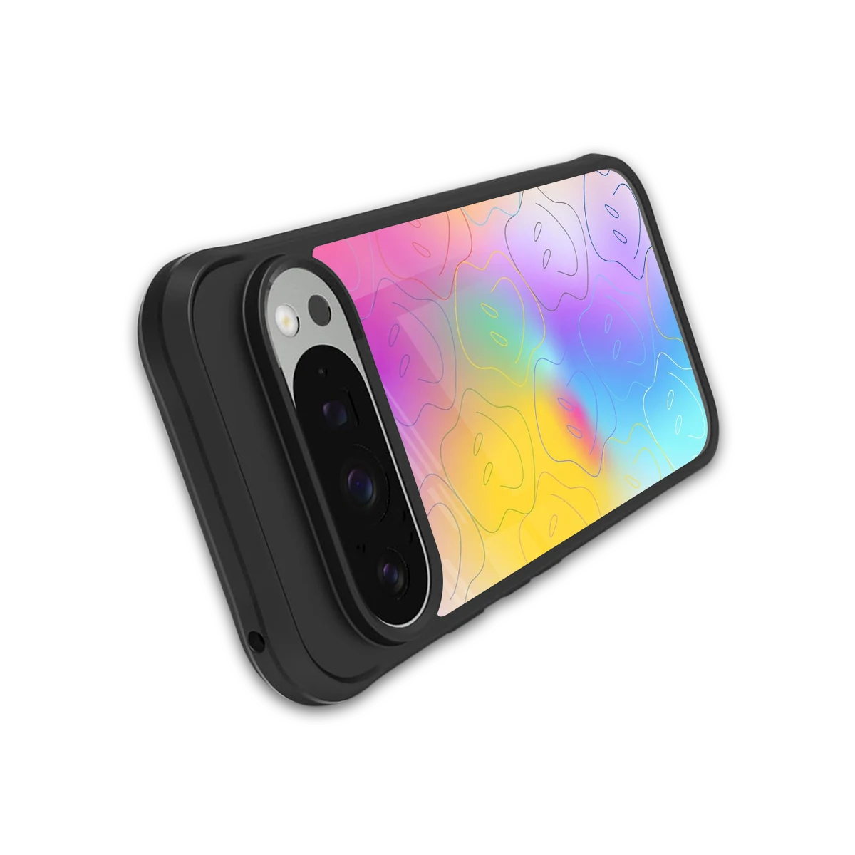 Smiley Colorburst stylish phone case for google pixel 9 pro xl | glossy glass and slim fit