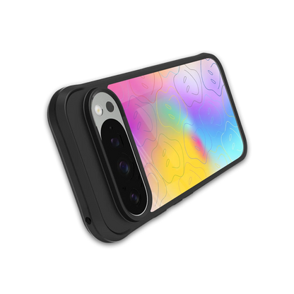 Smiley Colorburst stylish phone case for google pixel 9 pro xl | glossy glass and slim fit