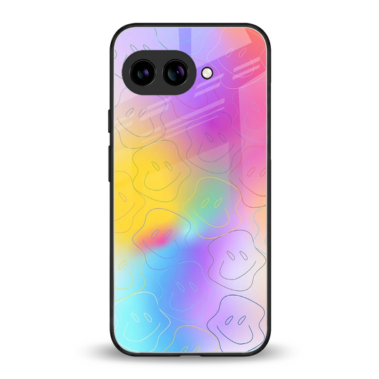 Smiley Colorburst back phone cover | glass case for google pixel 9a