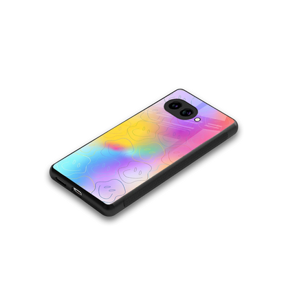 Smiley Colorburst stylish phone case for google pixel 9a | glossy glass and slim fit