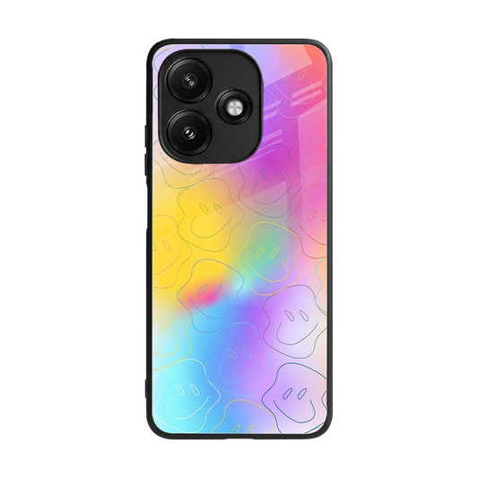 Smiley Colorburst back phone cover | glass case for redmi 12 5g