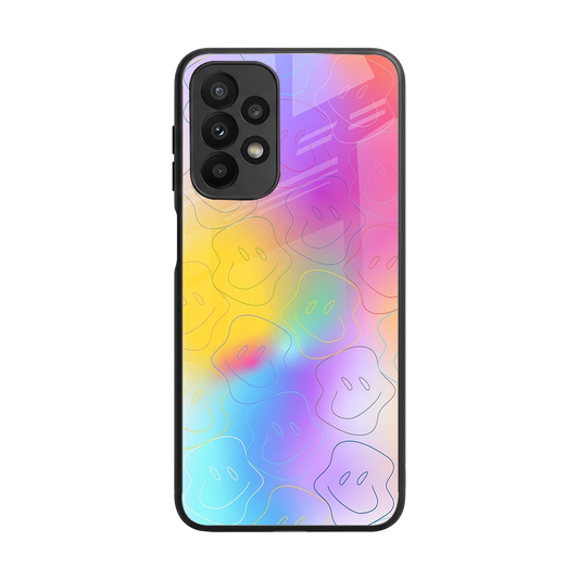 Smiley Colorburst back phone cover | glass case for samsung galaxy a23