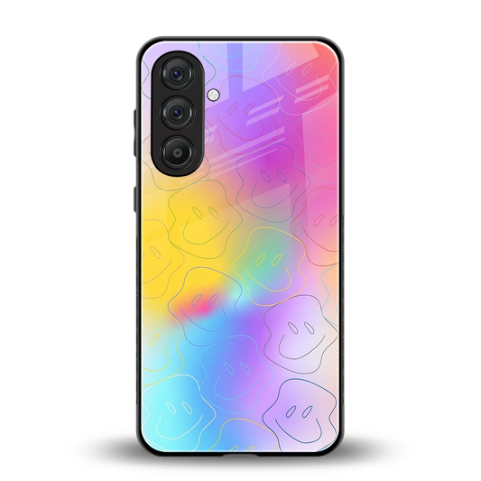 Smiley Colorburst back phone cover | glass case for samsung galaxy m36 5g