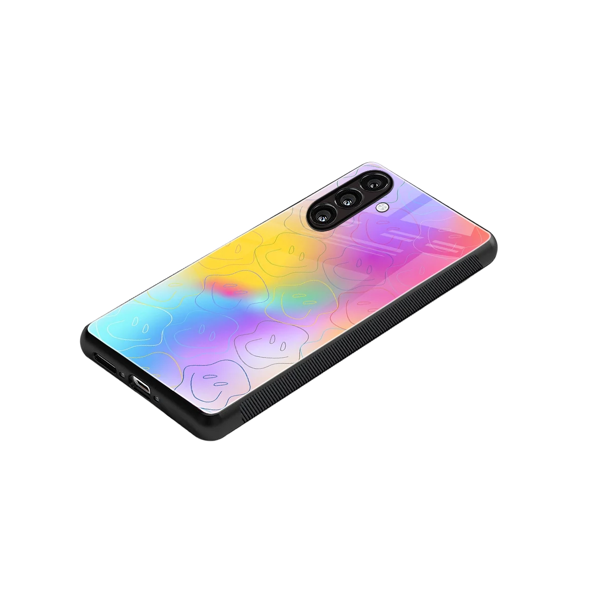 Smiley Colorburst stylish phone case for samsung galaxy m34 5g | glossy glass and slim fit