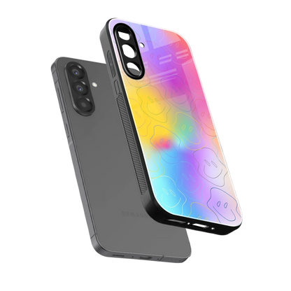 Smiley Colorburst sleek samsung galaxy a17 5g cover with tempered glass back and TPU edges