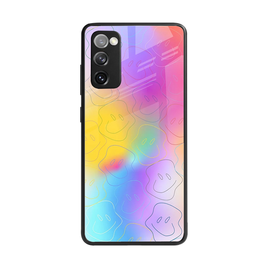 Smiley Colorburst back phone cover | glass case for samsung galaxy s20 fe