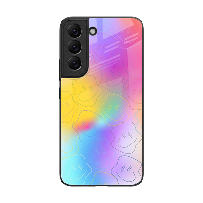 Smiley Colorburst back phone cover | glass case for samsung galaxy s22