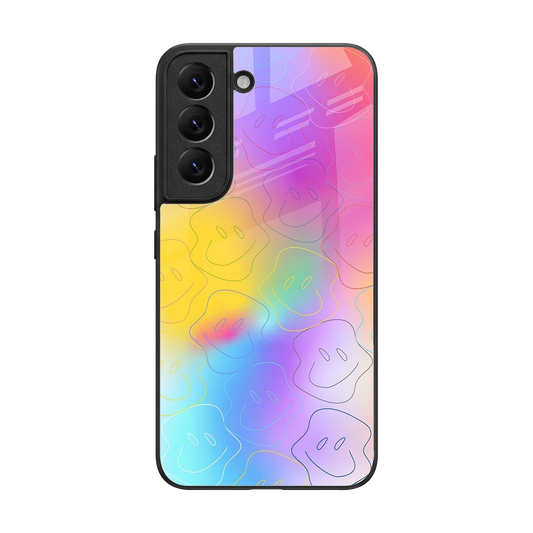 Smiley Colorburst back phone cover | glass case for samsung galaxy s22