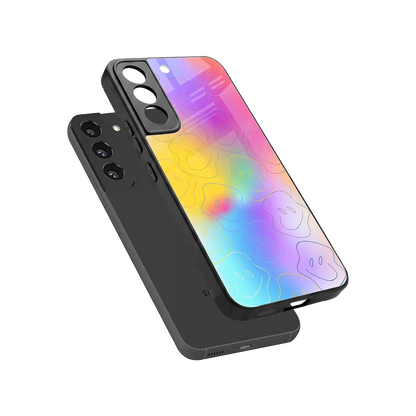 Smiley Colorburst sleek samsung galaxy s22 cover with tempered glass back and TPU edges