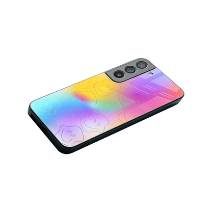 Smiley Colorburst stylish phone case for samsung galaxy s22 | glossy glass and slim fit