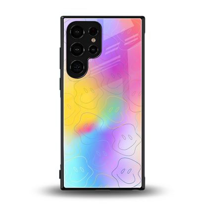 Smiley Colorburst back phone cover | glass case for samsung galaxy s24 ultra