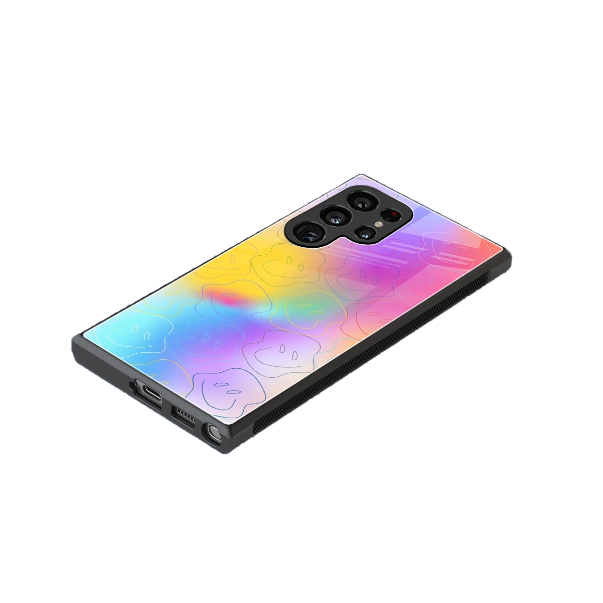 Smiley Colorburst stylish phone case for samsung galaxy s23 ultra | glossy glass and slim fit