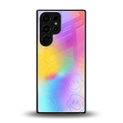 Smiley Colorburst back phone cover | glass case for samsung galaxy s25 ultra