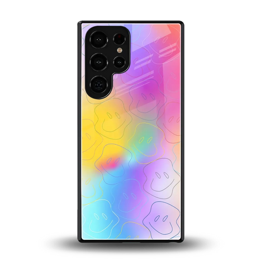 Smiley Colorburst back phone cover | glass case for samsung galaxy s26 ultra
