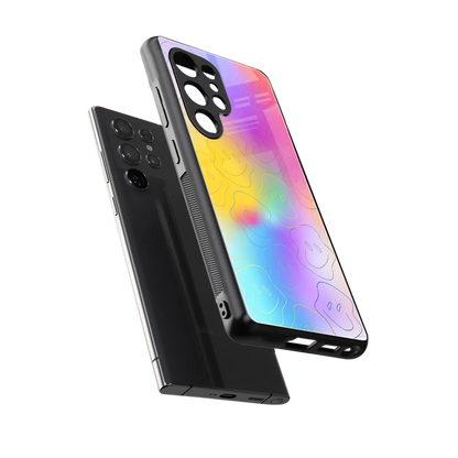 Smiley Colorburst sleek samsung galaxy s25 ultra cover with tempered glass back and TPU edges