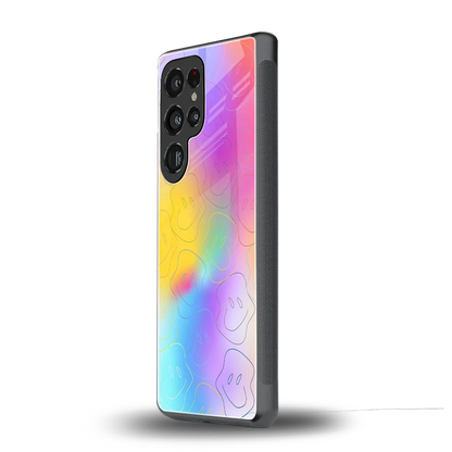 Smiley Colorburst samsung galaxy s25 ultra mobile cover | shockproof glass phone case