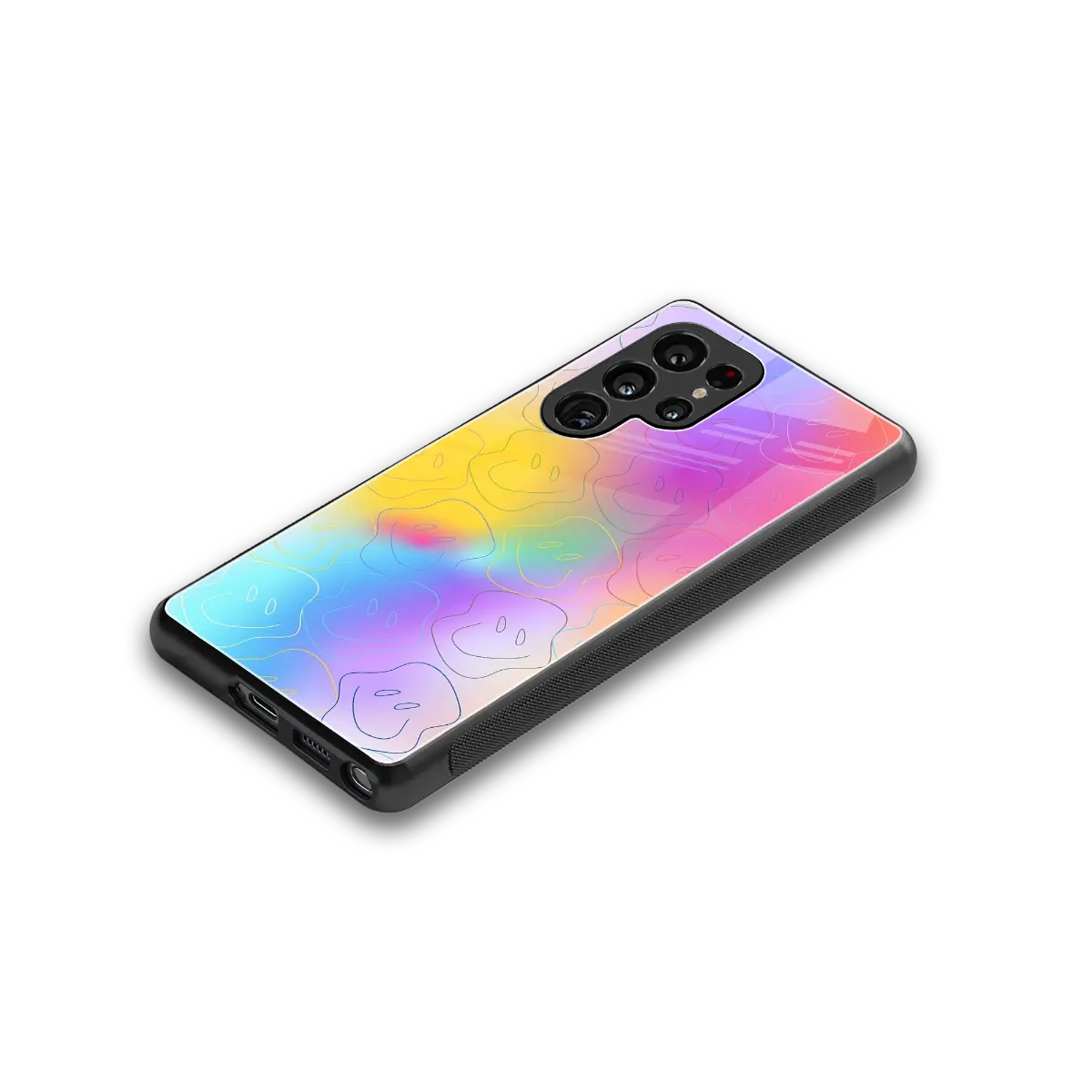 Smiley Colorburst stylish phone case for samsung galaxy s25 ultra | glossy glass and slim fit