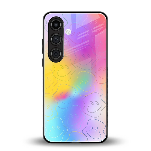 Smiley Colorburst back phone cover | glass case for samsung galaxy s23 plus