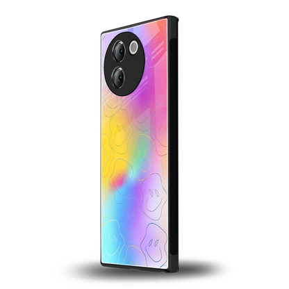 Smiley Colorburst vivo v30e mobile cover | shockproof glass phone case