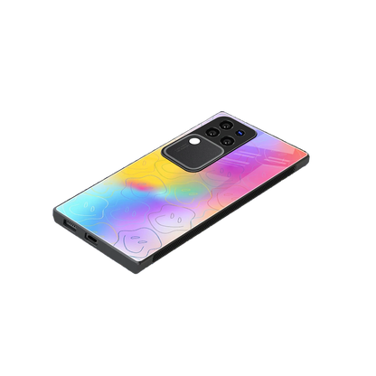Smiley Colorburst stylish phone case forvivo v30 pro | glossy glass and slim fit