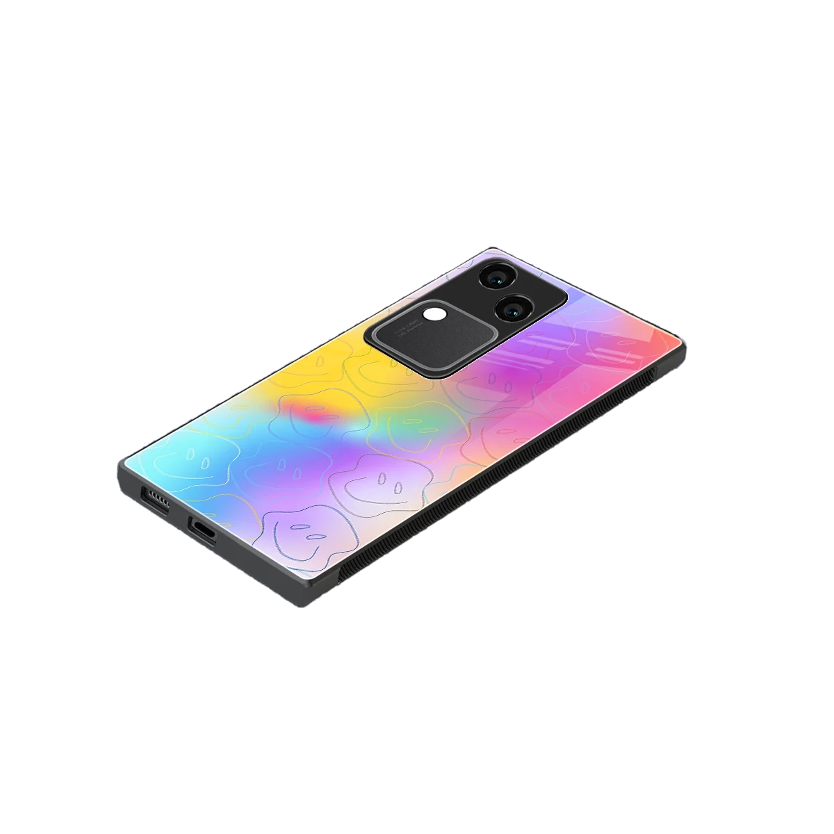 Smiley Colorburst stylish phone case for vivo v30 | glossy glass and slim fit
