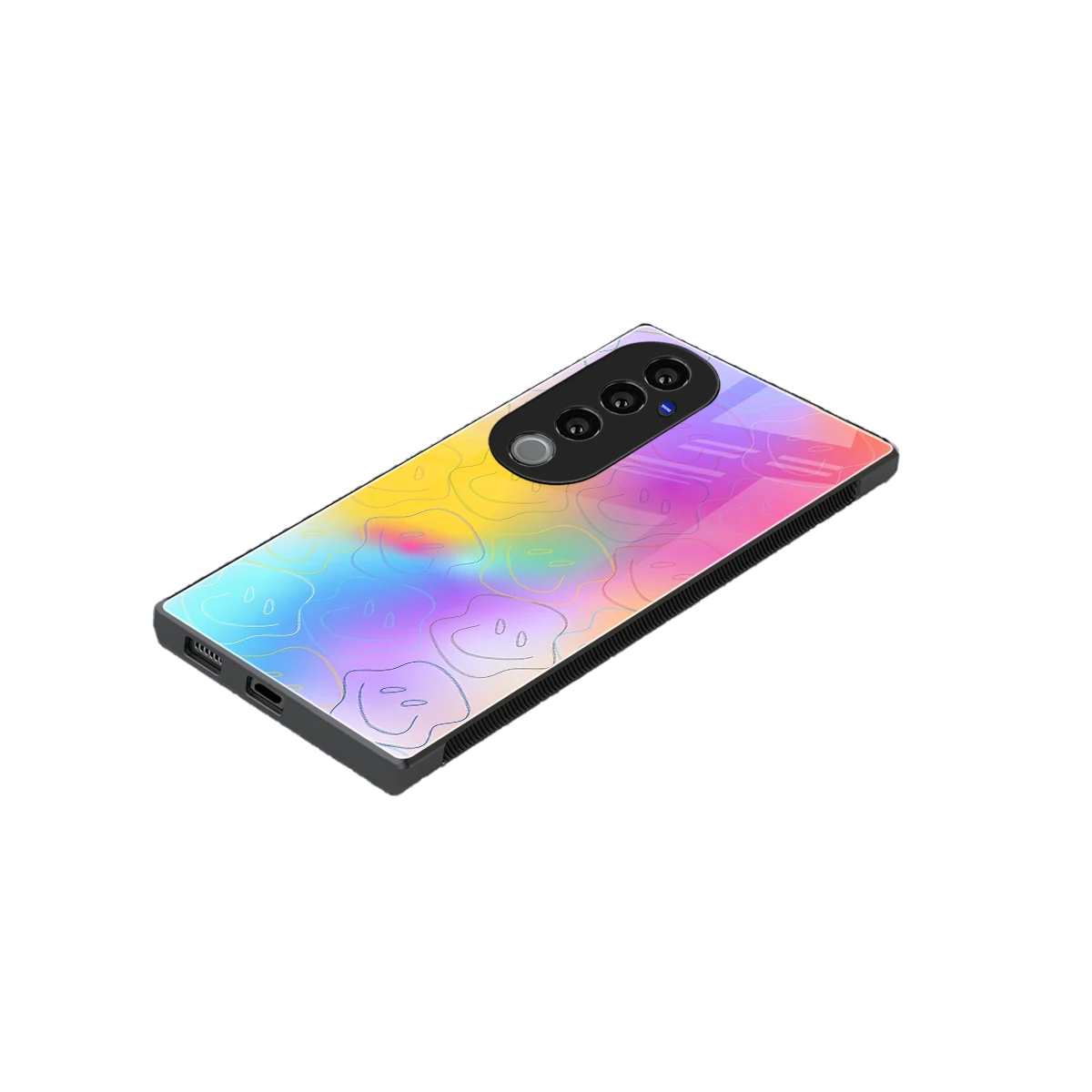 Smiley Colorburst stylish phone case for vivo v40 pro | glossy glass and slim fit