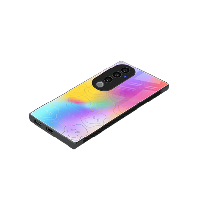 Smiley Colorburst stylish phone case for vivo v40 pro | glossy glass and slim fit