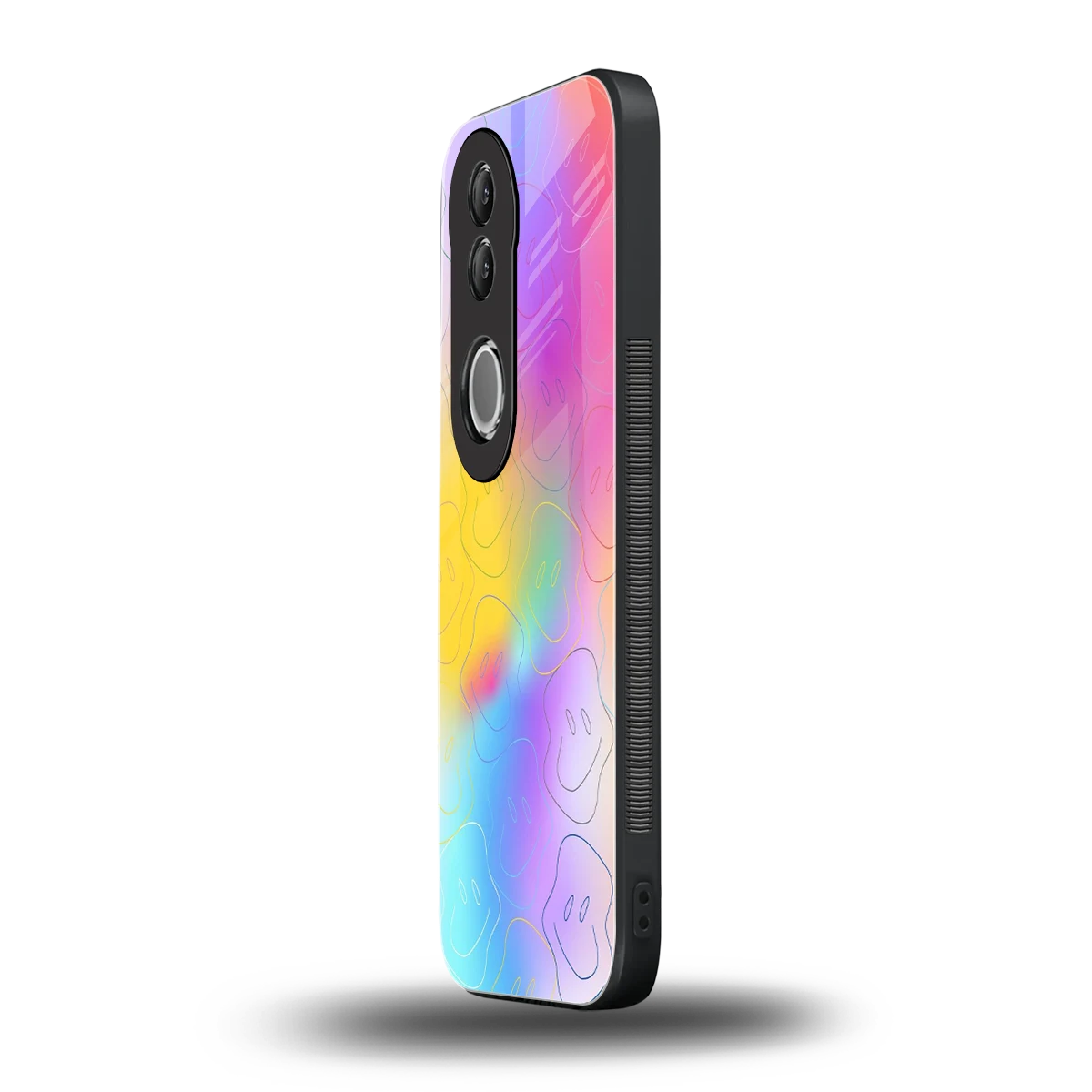 Smiley Colorburst vivo v50 mobile cover | shockproof glass phone case