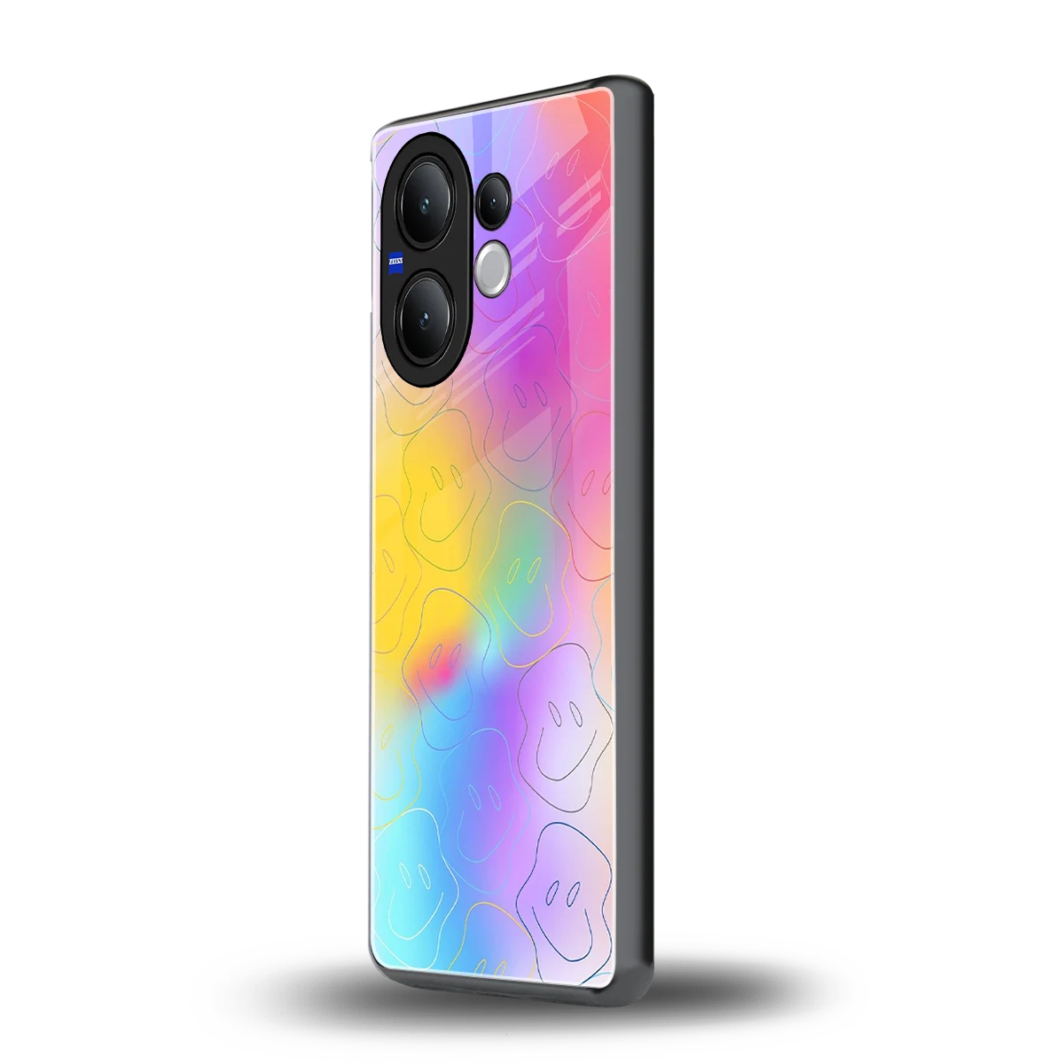 Smiley Colorburst vivo v60 mobile cover | shockproof glass phone case