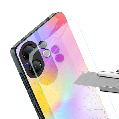 Smiley Colorburst stylish phone case for vivo v60 | glossy glass and slim fit
