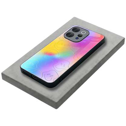 Smiley Colorburst stylish phone case for vivo v70 | glossy glass and slim fit