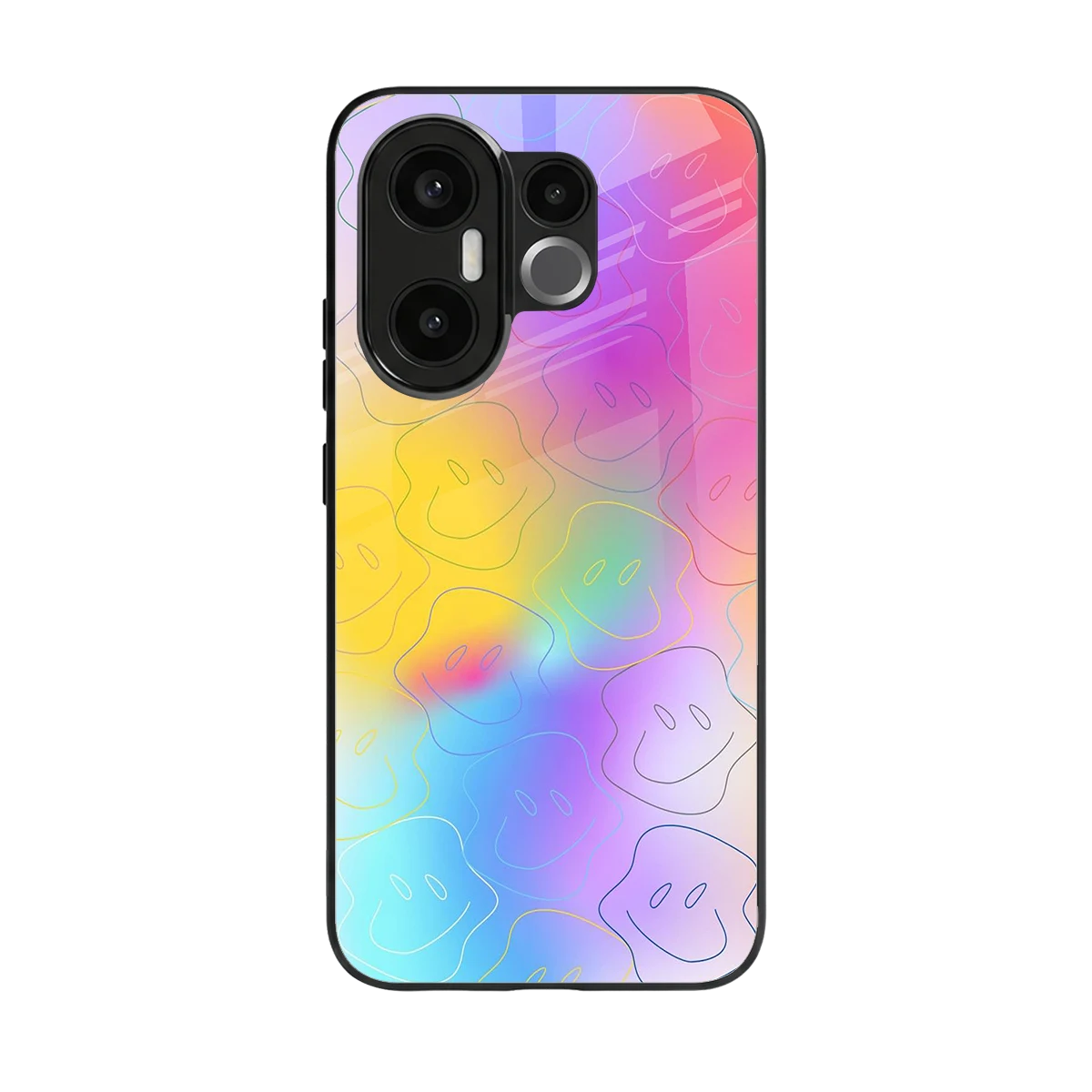 Smiley Colorburst back phone cover | glass case for vivo x200 fe