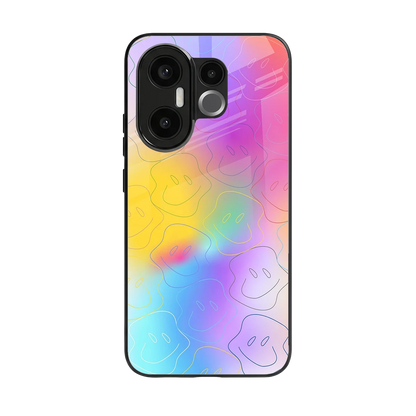 Smiley Colorburst back phone cover | glass case for vivo x200 fe