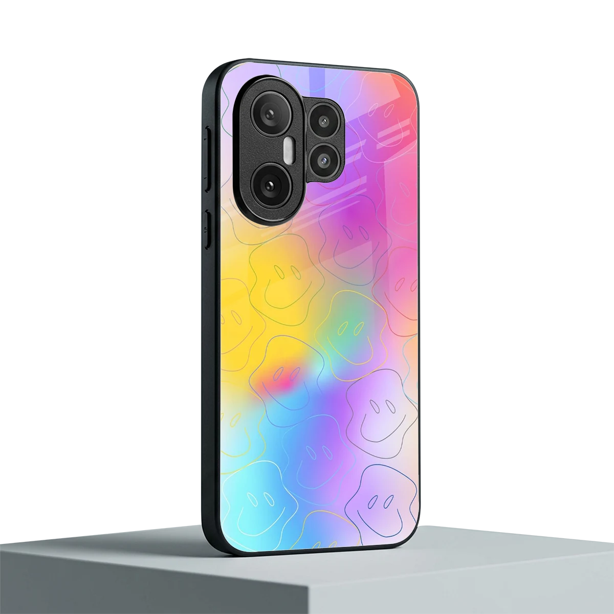 Smiley Colorburst vivo x200 fe mobile cover | shockproof glass phone case